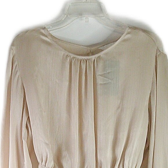 H&M - Champaigne Long Sleeve Tie Back Blouse - Size Small - Picture 3 of 9